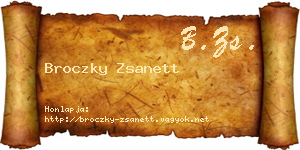 Broczky Zsanett névjegykártya